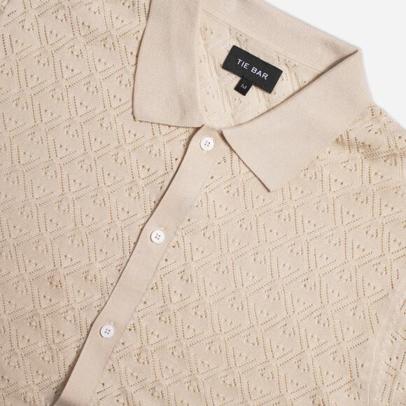 The Bar Button Down Knit Polo Shirt - Picture 3 of 5